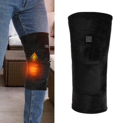 Heated Knee Brace Wrap, USB Charging Super Soft Fleece Cold Cordless Knee Heating Wrap for Arthritis Relief, L Size