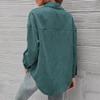 Corduroy Shacket Women Long Sleeve Button Down Shirts Boyfriend Oversized Blouses Fall Tops with Pockets Spring Fashion Trends Corduroy Jacket Womens Clothes Casual Cute Tops Coat Dark Green XL view 3