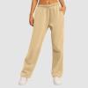 Baggy Sweatpants for Women Elastic High Waisted Wide Leg Sweatpants Cozy Fleece Boyfriend Casual Yoga Pants with Pockets view 3