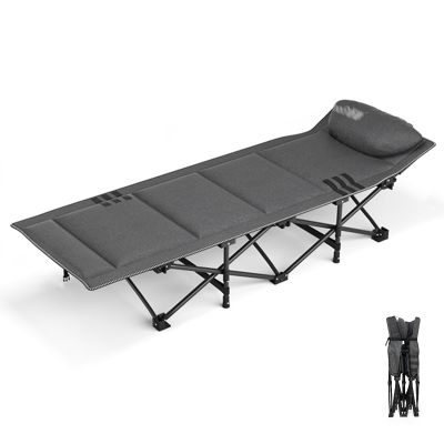 YVYKFZD Folding Camping Cot, Portable Camping Bed for Adults, Lightweight Sleeping Cots with Headrest Design, Supports 374 lbs, Office Nap and Beach Vocation (Color : A, Size : 190x71x36cm)