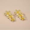 18K Gold Plated Large Chunky Flower Statement Earrings for Women by SNGIA, Summer Beach Floral Handmade Drop Jewelry, Maximalist Wedding Date Birthday Gift, Bold Exaggerated Textured Dangle Trendy Ribbed Jewelry, 18K Gold Plated Chandelier Fashion Ac view 4