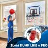 BOHEN Indoor Mini Basketball Hoops with Powerful Suction Cup, Stick to Windows, Wooden Doors, Smooth Walls - Basketball Backboard Toy Indoor Bedroom Office for Kids Teens Adults (Blue Scorer) view 2