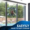 BOHEN Indoor Mini Basketball Hoops with Powerful Suction Cup, Stick to Windows, Wooden Doors, Smooth Walls - Basketball Backboard Toy Indoor Bedroom Office for Kids Teens Adults (Blue Scorer) view 4