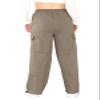 c2pwear Womens Elastic Waist Drawstring 4 Pocket Combat Trousers Wide Leg Work Wear Palazzo (Khaki US 12-14) view 3