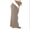 c2pwear Womens Elastic Waist Drawstring 4 Pocket Combat Trousers Wide Leg Work Wear Palazzo (Khaki US 12-14) view 4