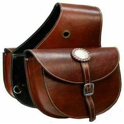 WILD RACE Western Horse Leather Saddle Bag Heavy Duty Traditional Trail Ride | Saddle Bag | Horse Saddle Bag | Western Saddle Bag | Leather Saddle Bags for Horses (STYLE-27)