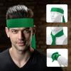 ONUPGO Head Ties Headband for Men Women, Adjustable Sports Sweatband Ninja Headband Karate Tie Back, Sweat Wicking Workout Head Band for Sports, Running, Tennis, Yoga, Soccer (Green) view 4
