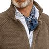 Men's Knitted Jacket Casual Button Up Slim Fit Cardigan Warm Cable Sweater Blazer with Pockets (X-Large,Khaki) view 3