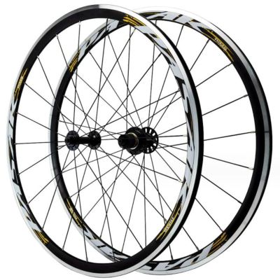 ZECHAO Off Road Bike Front and Rear Wheels,for 700C*25-45c Tire Quick Release Ring Brake C Brake V Brake Front 20 Rear 24 Holes Spokes Wheelset (Color : Black hub, Size : 700c)