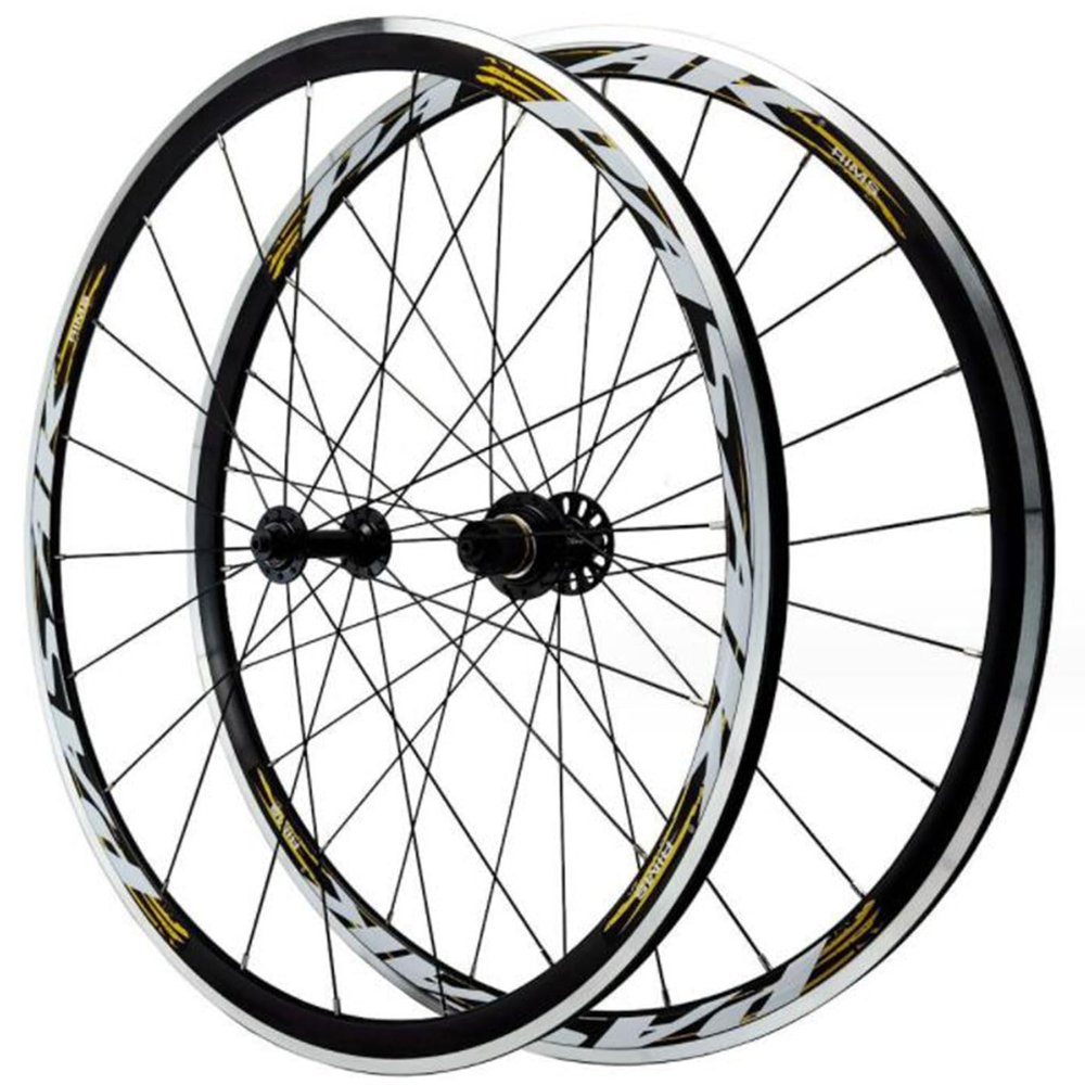 ZECHAO Off Road Bike Front and Rear Wheels,for 700C*25-45c Tire Quick Release Ring Brake C Brake V Brake Front 20 Rear 24 Holes Spokes Wheelset (Color : Black hub, Size : 700c)