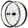 ZECHAO Off Road Bike Front and Rear Wheels,for 700C*25-45c Tire Quick Release Ring Brake C Brake V Brake Front 20 Rear 24 Holes Spokes Wheelset (Color : Black hub, Size : 700c) view 1