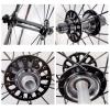 ZECHAO Off Road Bike Front and Rear Wheels,for 700C*25-45c Tire Quick Release Ring Brake C Brake V Brake Front 20 Rear 24 Holes Spokes Wheelset (Color : Black hub, Size : 700c) view 2