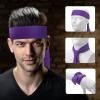 ONUPGO Head Ties Headband for Men Women, Adjustable Sports Sweatband Ninja Headband Karate Tie Back, Sweat Wicking Workout Head Band for Sports, Running, Tennis, Yoga, Soccer (Purple) view 4