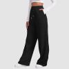 High Waisted Wide Leg Sweatpants Women Cozy Fleece Sweatpants with Pockets Baggy Casual Elastic Waist Yoga Pants Winter view 2