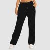 High Waisted Wide Leg Sweatpants Women Cozy Fleece Sweatpants with Pockets Baggy Casual Elastic Waist Yoga Pants Winter view 3