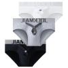 JOCKMAIL Mens Cotton Briefs Mens Briefs Comfort with Ring Pouch Support Mens Underwear (US, Alpha, X-Large, Regular, Regular, black+white+grey) view 1