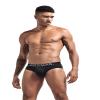 JOCKMAIL Mens Cotton Briefs Mens Briefs Comfort with Ring Pouch Support Mens Underwear (US, Alpha, X-Large, Regular, Regular, black+white+grey) view 4