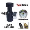 Aopkeo Universal Fill Adapter of Paintball Marker Remote Hose High Pressure UFA CO2 Tank On/Off ASA G1/2 (2 Holes Gauge and 8mm Fill Nipple) view 2