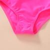 YOUNGER TREE Toddler Girl One Piece Swimsuit Color Block Stripe Swimwear Summer Beach Bathing Suit 12M-5T (6-7T, Neon hot Pink+Bowknot) view 2
