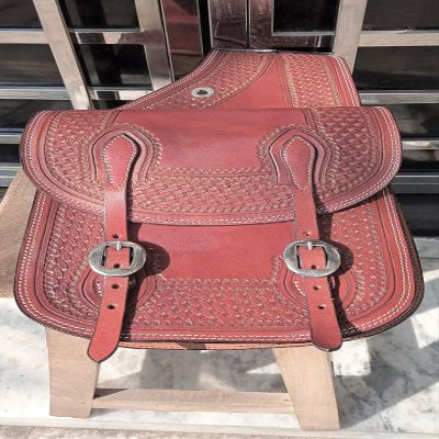 WILD RACE Western Horse Leather Saddle Bag Heavy Duty Traditional Trail Ride | Saddle Bag | Horse Saddle Bag | Western Saddle Bag | Leather Saddle Bags for Horses (STYLE-05)