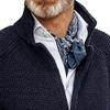 Men's Knitted Jacket Casual Button Up Slim Fit Cardigan Warm Cable Sweater Blazer with Pockets (X-Large,Tibetan Blue) view 2