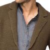 Men's Knitted Suit Cardigan Shawl Collar Casual Loose Cardigan Man Button Down Knitwear with Pockets (Large,Coffee) view 2
