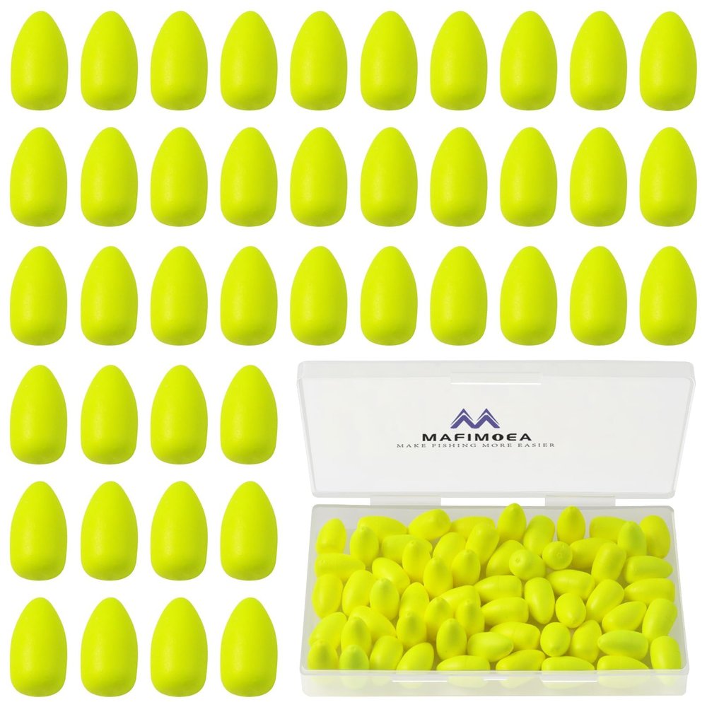 MAFIMOEA 80/60/45 PCS Bullet Fishing Foam Floats Snell Float Surf Pompano Rigs Float for Spinner Rig Making Fly Fishing Strike Indicators for Trout Catfish Walleye