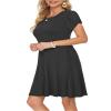 MOLERANI Summer Dresses for Women 2025 Casual T Shirt Crewneck Petal Sleeve Swing Vacation Dress with Pockets,Black,M view 2