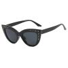 Diamond Cat Eye Sunglasses Women Retro Jeweled Rhinestone Sun Glasses Sparkle Crystal Pearl Luxury Bling Eyewear (black+white) view 2