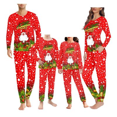JEOCODY Christmas Santa Claus Family Chrismtas Pajamas Matching Sets,Xmas Sleepwear Holiday Pjs Loungewear Outfits