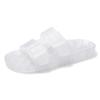 FUNKYMONKEY Women's Slides Sandals Dream Jelly Color Adjustable Double Buckle Adjustable Plastic Flat Sandals (9 M US, Glitter TRANSPARENT/MKLS) view 1