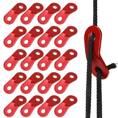 20PCS Aluminum Alloy Rope Tensioner Tent Guyline Cord Adjuster Dual Holes Wind Rope Tent Buckle Ultralight Tent Stakes Guy Lines Tensioner for Camping Hiking