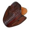 Premium Leather Belt Holster fits Colt King Cobra or Colt Python, Handcrafted, 3 Slot Pancake, Basket Pattern, Right Handed, PulsarHolster (Brown, Colt King Cobra 4" Barrel) view 4