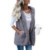 Akivide Womens Winter Sherpa Fuzzy Fleece Vest Warm Faux Fur Open Front Sleeveless Hooded Outwear Jacket with Pocket Plus Size view 1