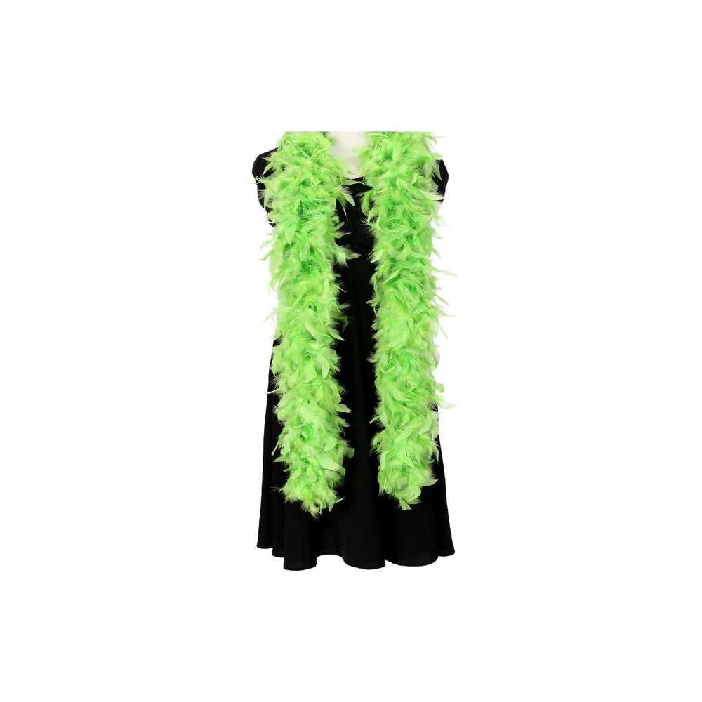 Ray Feather Lime Chandelle Turkey Feather boa 80g 2 Yards for Party Dancing Wedding DIY Craft Home Decoration Halloween Christmas Costume