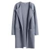 2023 Women Dress Coat Womens Long Winter Coats Womens Shacket with Side Pockets Petite Sweaters for Women Size Petite Todays Daily Deals Today Blue