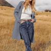 2023 Women Dress Coat Womens Long Winter Coats Womens Shacket with Side Pockets Petite Sweaters for Women Size Petite Todays Daily Deals Today Blue view 4
