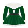 dPois Kids Girls Christmas Mrs Santa Claus Costume Velvet Long Sleeve Dance Figure Ice Skating Faux Fur Dress Turtleneck Green A 14 view 1