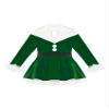 dPois Kids Girls Christmas Mrs Santa Claus Costume Velvet Long Sleeve Dance Figure Ice Skating Faux Fur Dress Turtleneck Green A 14 view 3