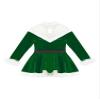 dPois Kids Girls Christmas Mrs Santa Claus Costume Velvet Long Sleeve Dance Figure Ice Skating Faux Fur Dress Turtleneck Green A 14 view 4