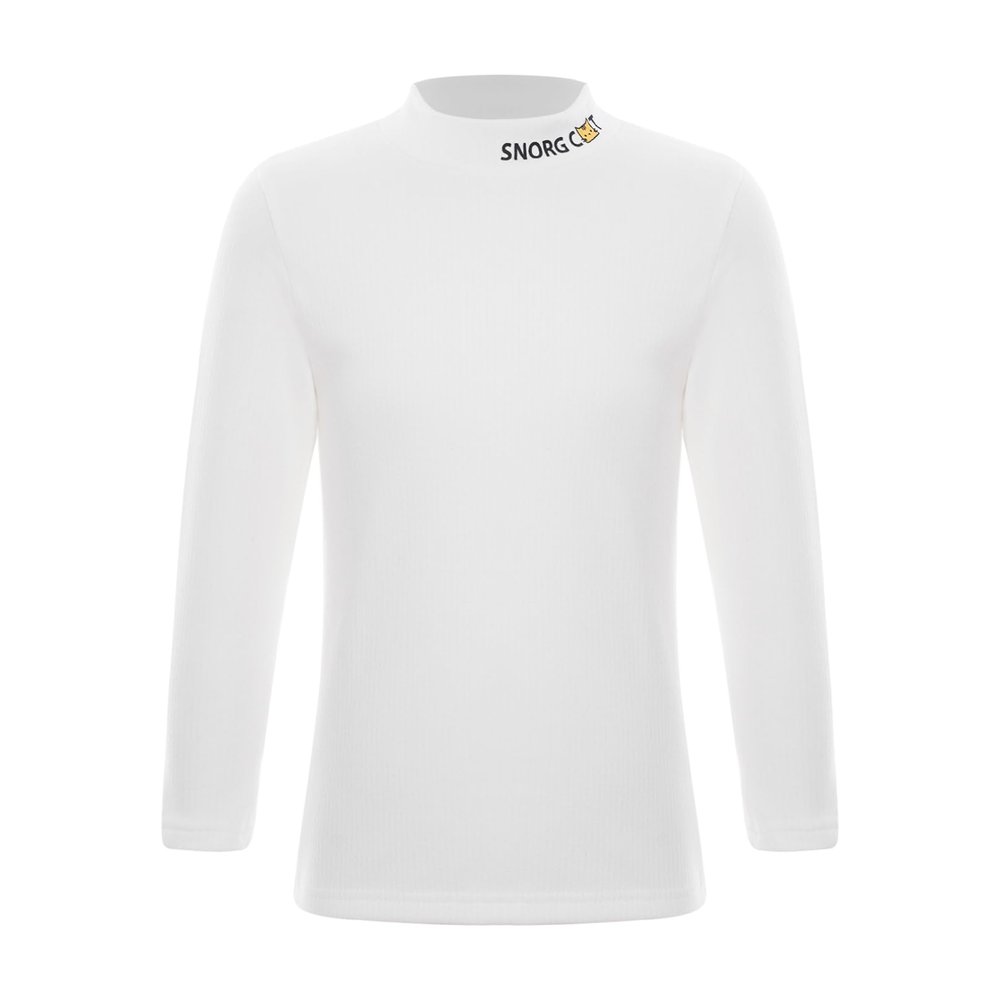 iiniim Little Boys Girls Basic Solid Turtleneck T-Shirt Kids Cotton Pullover Thermal Underwear Top Tees Casual Wear White 11-12 Years