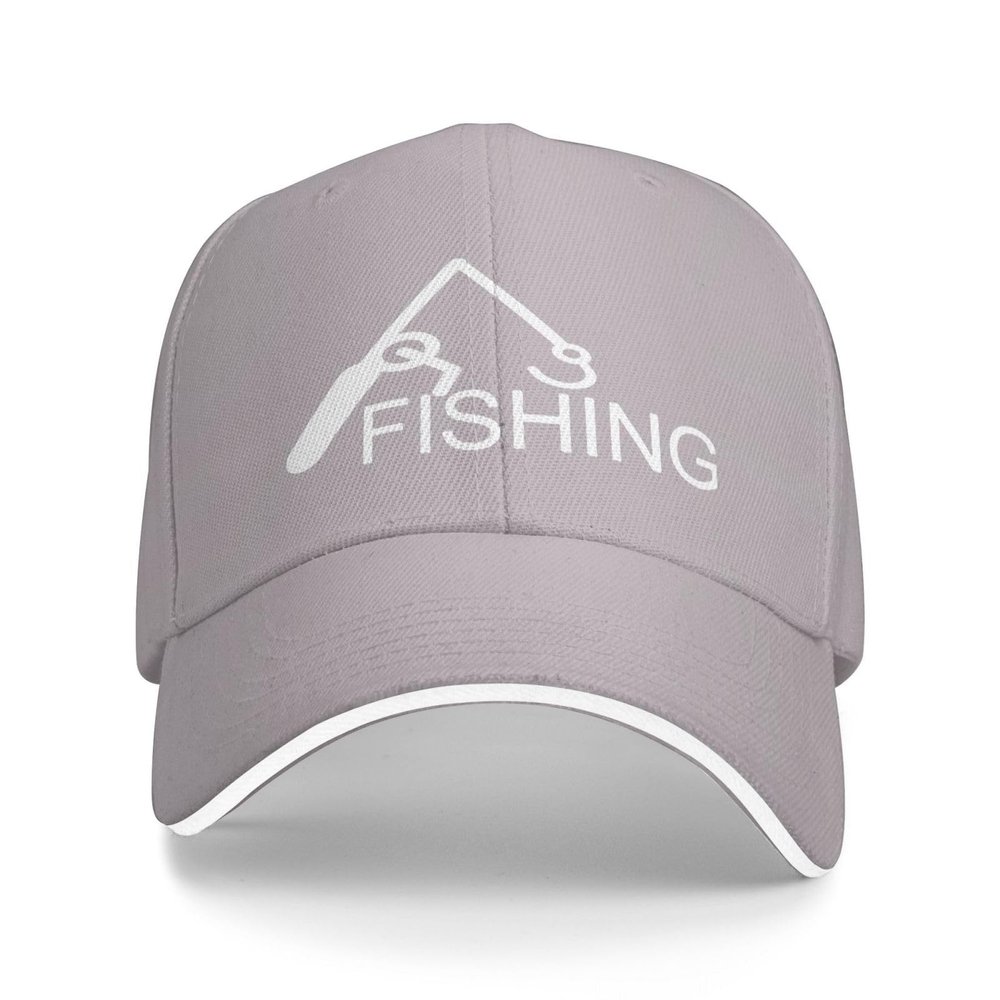 Fishing Hooks Reel Funny Hats Adjustable Trucker Baseball Cap Sports Women Men Gray