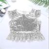 Rswnyirn Kids Girls Sparkle Sequins Tee Shirt Top Ruffle Sleeves Princess Peplum Tops Mermaid Birthday Dress up Silver 12 Years view 3