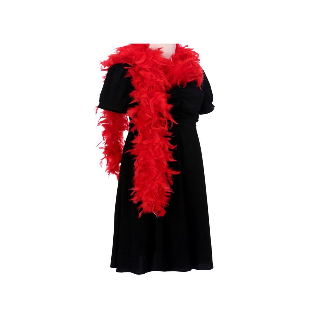 Ray Feather Red Chandelle Turkey Feather boa 60g 2 Yards for Party Dancing Wedding DIY Craft Home Decoration Halloween Christmas Costume