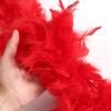 Ray Feather Red Chandelle Turkey Feather boa 60g 2 Yards for Party Dancing Wedding DIY Craft Home Decoration Halloween Christmas Costume view 2