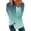 Ceboyel Women Tie Dye Long Sleeve Shirt Trendy Crewneck Sweatshirt Pullover Loose Fit Casual Tops Fall Fashion Clothes 2023 Christmas Sweatshirt Green Xl view 1