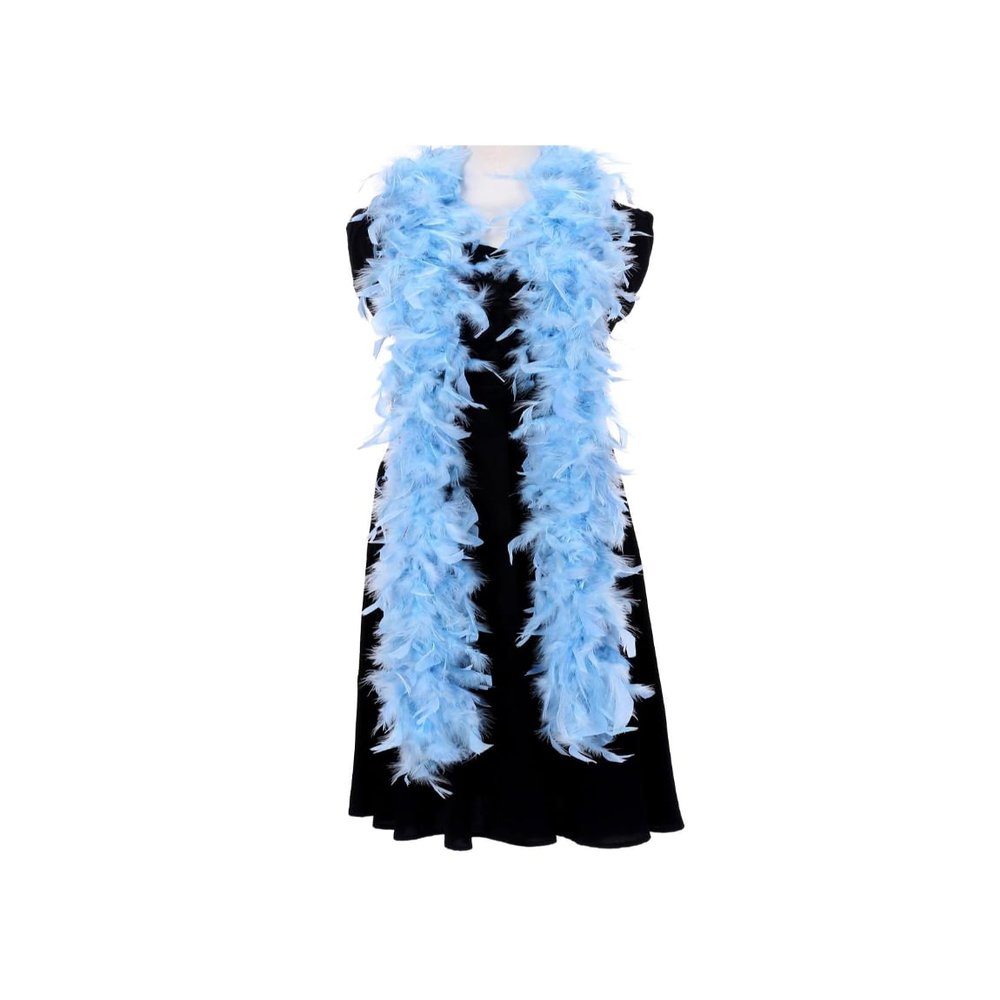 Ray Feather Sky blue Chandelle Turkey Feather boa 80g 2 Yards for Party Dancing Wedding DIY Craft Home Decoration Halloween Christmas Costume