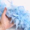 Ray Feather Sky blue Chandelle Turkey Feather boa 80g 2 Yards for Party Dancing Wedding DIY Craft Home Decoration Halloween Christmas Costume view 2