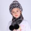 Ladlebroom 1-10 Years Old Children New Rabbit Fur Woven Scarf Wool Baby Neck Hat Two-Piece Set Autumn and Winter view 1