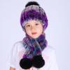 Ladlebroom 1-10 Years Old Children New Rabbit Fur Woven Scarf Wool Baby Neck Hat Two-Piece Set Autumn and Winter view 4